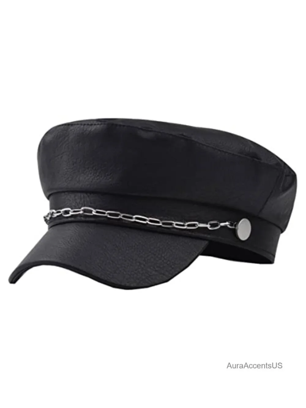 Women PU Newsboy Cabbie Baker Boy Peaked Beret Cap Yacht Sailor Hat